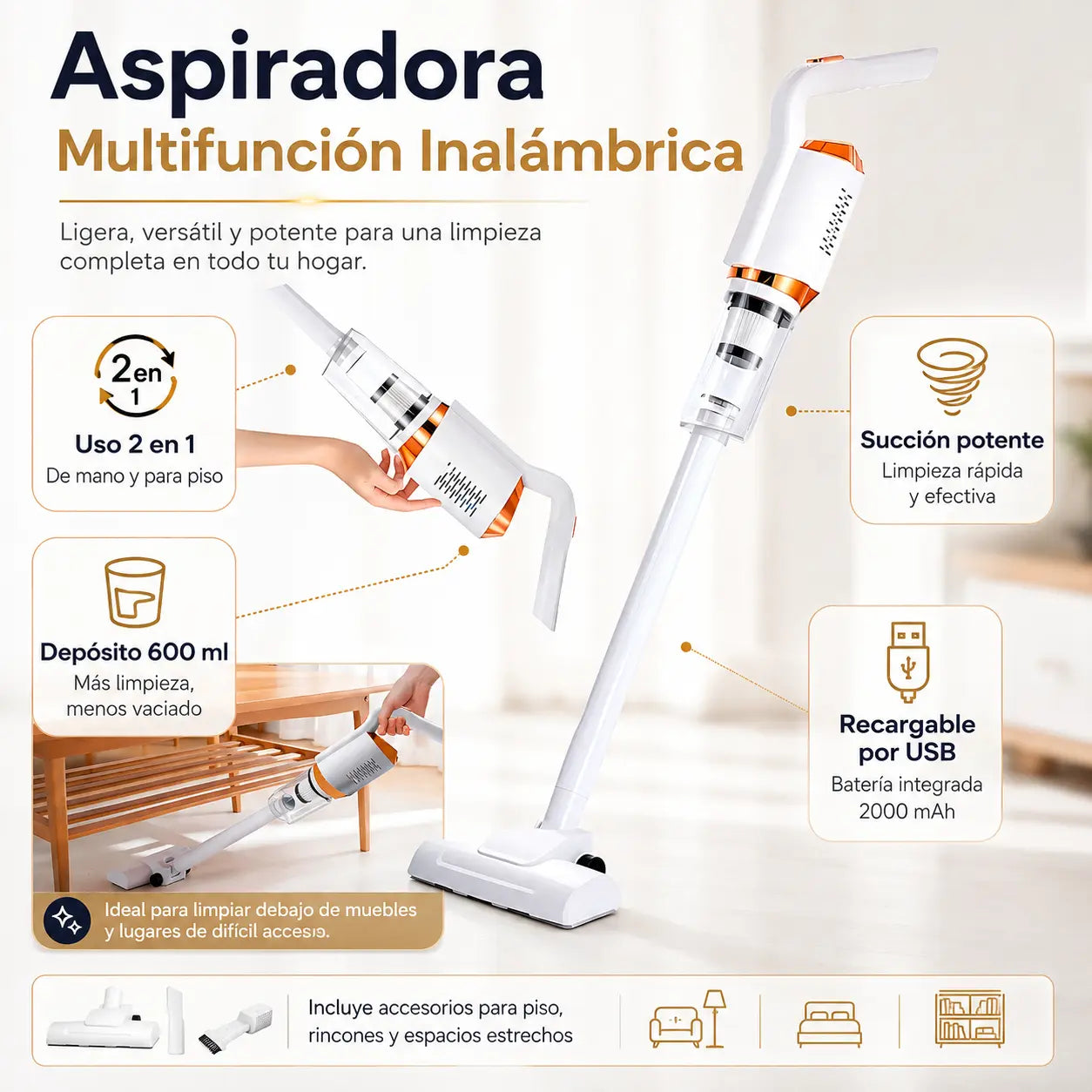Aspiradora multifunción inalámbrica